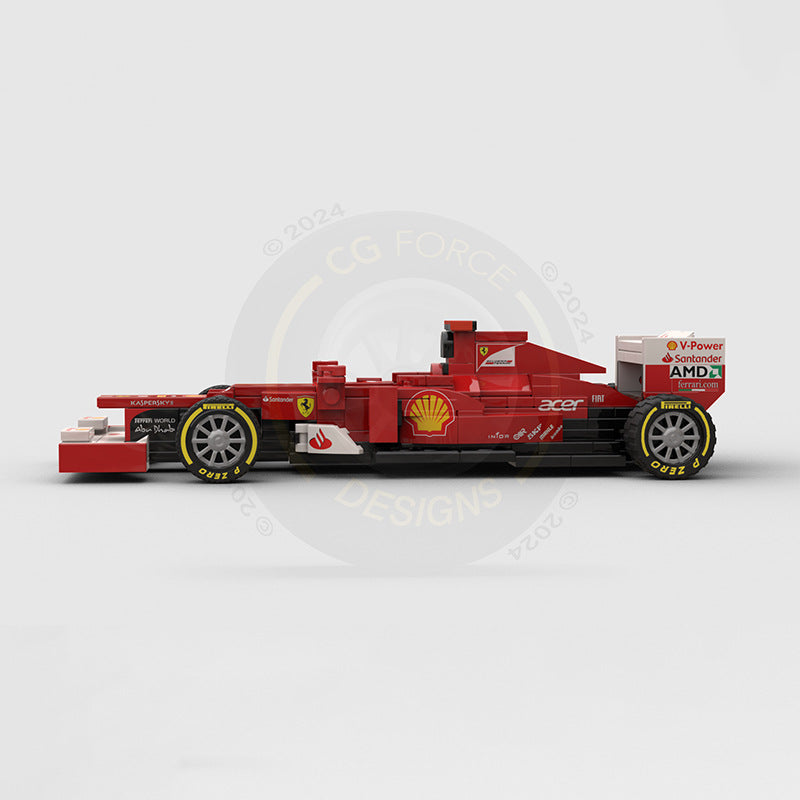 Ferrari F1 2012 MOC Style Building Blocks Formula 1 Racing Car Model Collectible Toy Gift