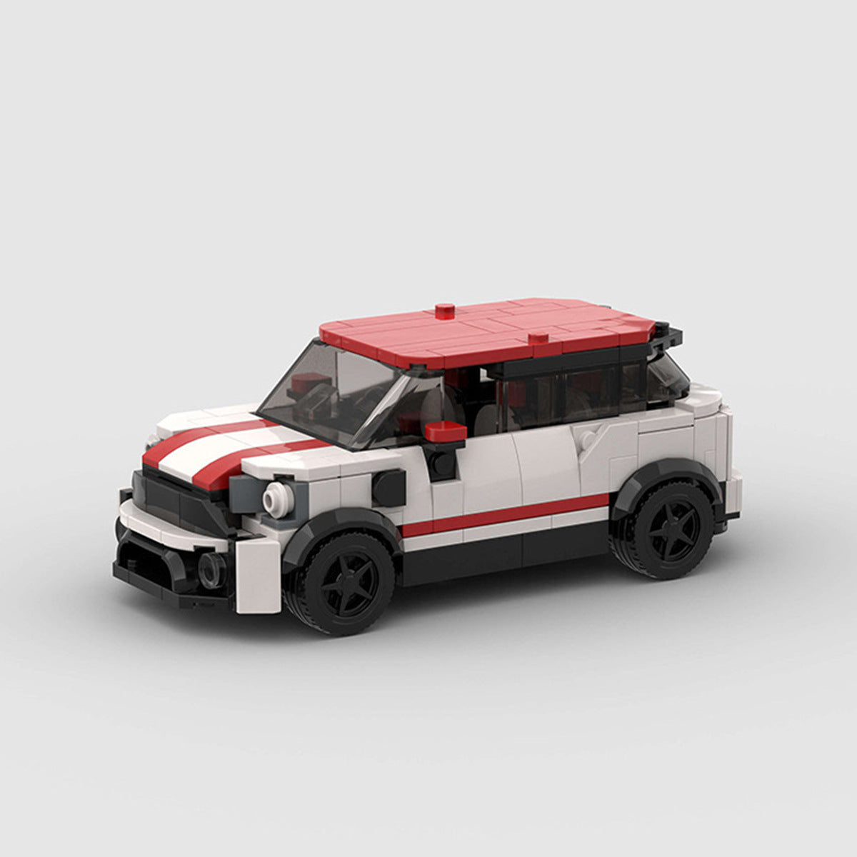 MOC Mini Cooper Building Block Car Model – Classic British Racing Style Collectible Brick Toy