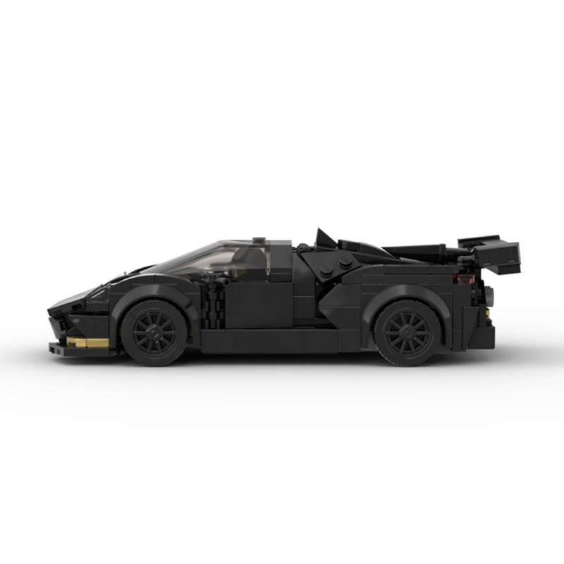 MOC Lamborghini Huracan Building Blocks Supercar Model – Black Racing Brick Toy for Collectors