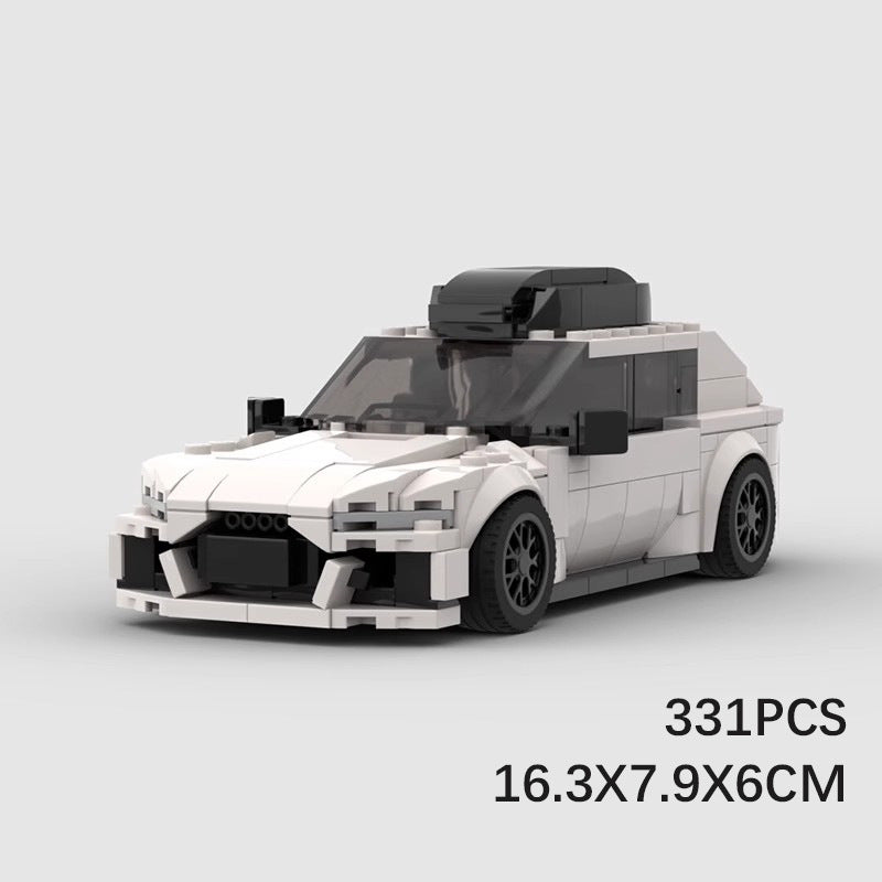 Audi RS6 MOC Compatible Building Block Car Model – White Sports Car Brick Kit for Collectors & Kids