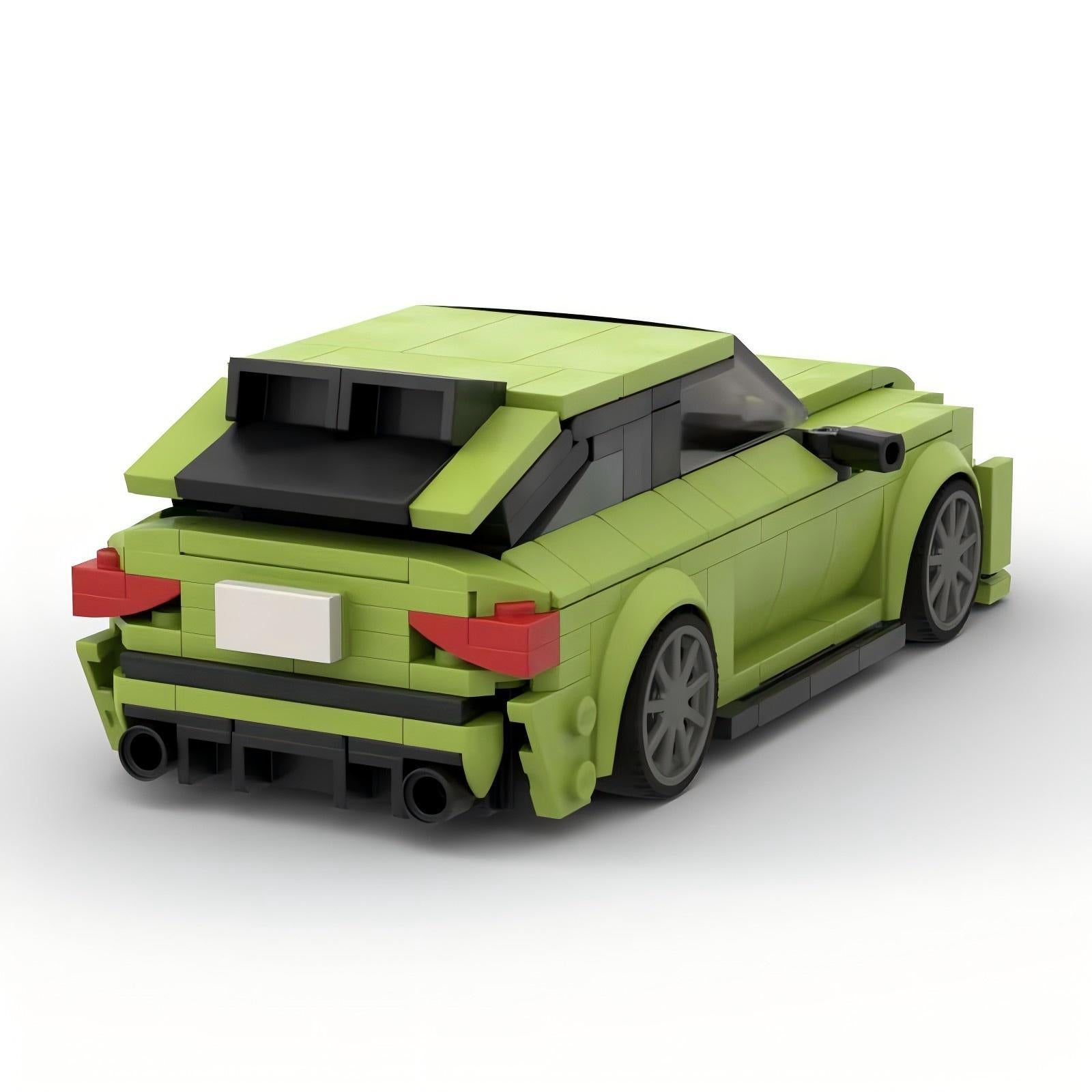 Audi RS3 MOC Compatible Building Block Car Model – Green Sports Car Brick Kit for Collectors & Kids