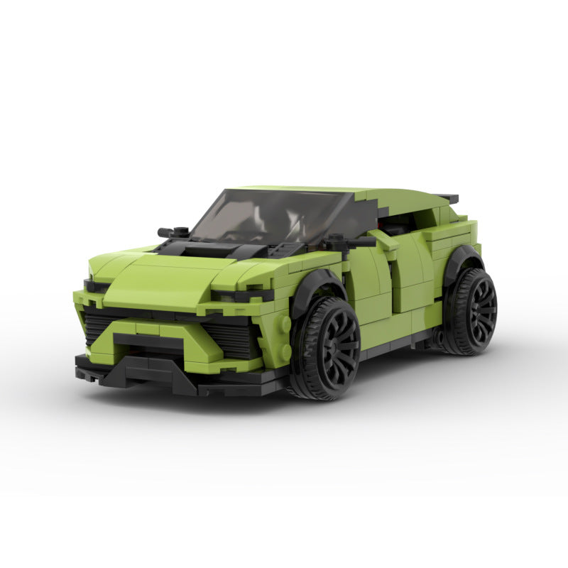 MOC Lamborghini Urus Building Blocks SUV Model – Green Supercar Brick Toy for Collectors