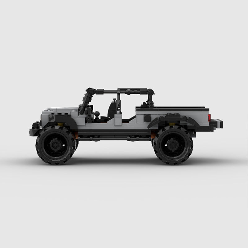 MOC Jeep Wrangler Off-Road Truck Building Block Model – Rugged 4x4 Pickup Brick Toy for Collectors