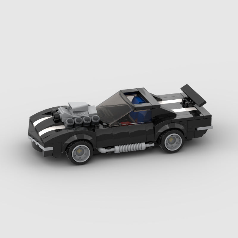 MOC 1968 Chevrolet Corvette Building Blocks Model – Classic Muscle Car Brick Toy for Collectors