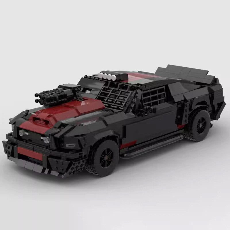 MOC Ford Mustang Death Race Graffiti Edition – Custom Building Block Muscle Car Model