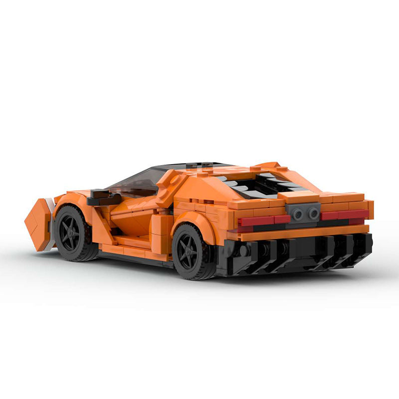 MOC Lamborghini Revuelto Building Blocks Supercar Model – Orange Hypercar Brick Toy for Collectors