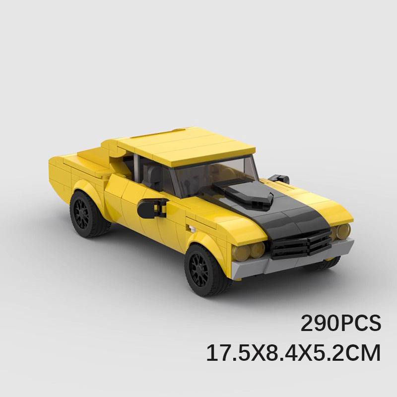 MOC Chevrolet Chevelle Classic Muscle Car Building Block Model – Retro Brick Toy for Collectors