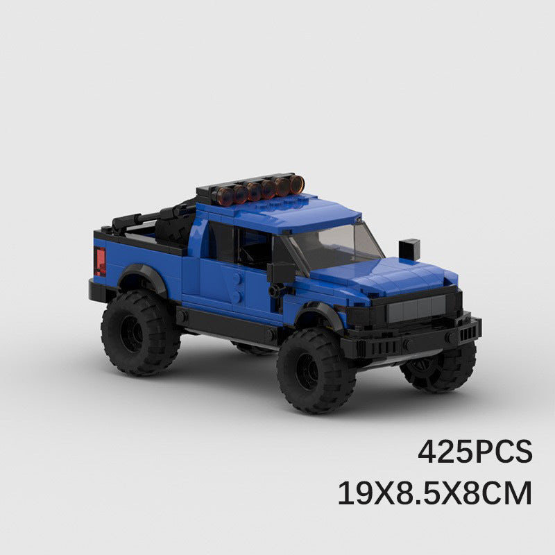 MOC Ford F150 Raptor Pickup Truck Building Blocks Model – Off-Road Brick Toy Car Kit for Collectors & Kids