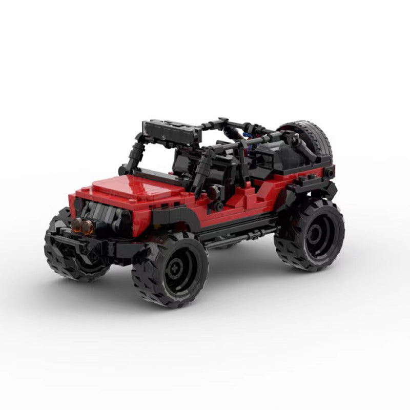 MOC Jeep Wrangler Off-Road Truck Building Block Model – Rugged 4x4 Pickup Brick Toy for Collectors