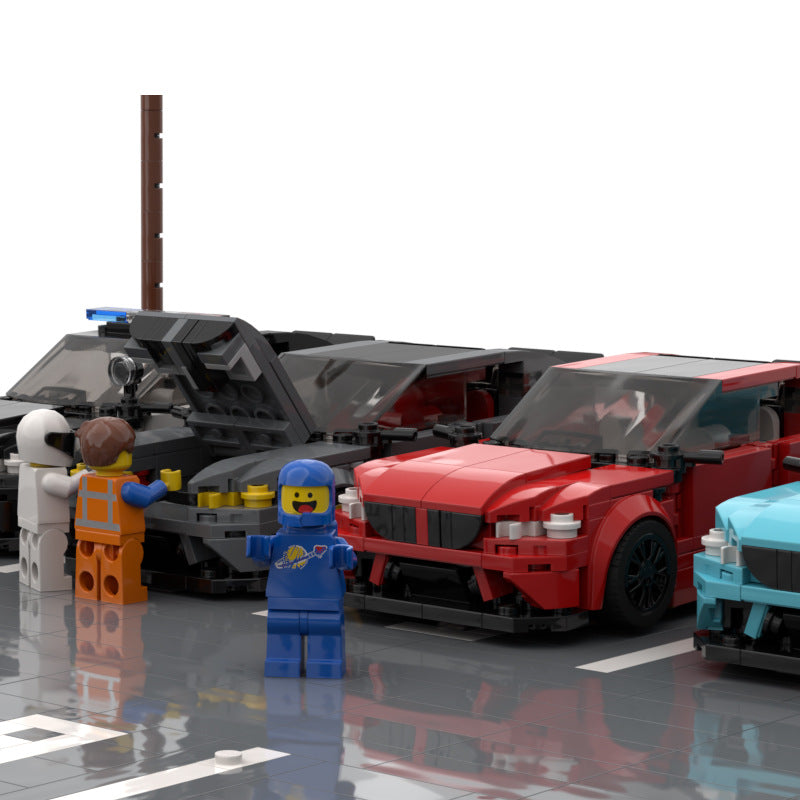BMW M5 Police Car MOC-Style Building Block Set | DIY Sports Car Construction Model for Kids & Collectors