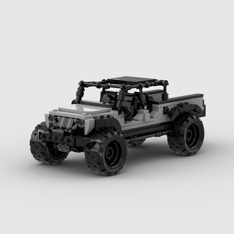 MOC Jeep Wrangler Off-Road Truck Building Block Model – Rugged 4x4 Pickup Brick Toy for Collectors