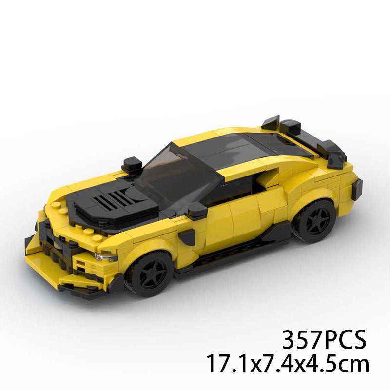 MOC Chevrolet Camaro Bumblebee Building Block Model – Yellow Muscle Car Brick Toy Collectible