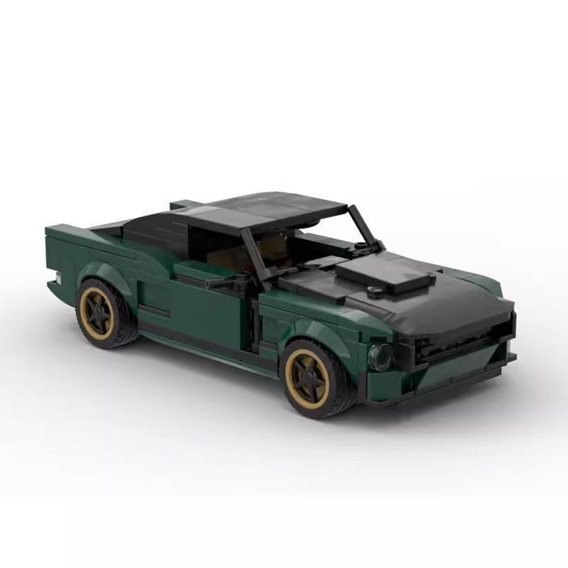 Ford Mustang 1968 Classic Muscle Car MOC Style Building Blocks Model Collectible Toy
