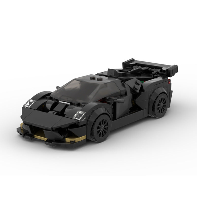 MOC Lamborghini Huracan Building Blocks Supercar Model – Black Racing Brick Toy for Collectors