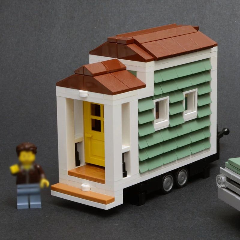 MOC Chevrolet C10 Pickup Truck with Trailer Building Block Model – Classic Vintage Brick Toy