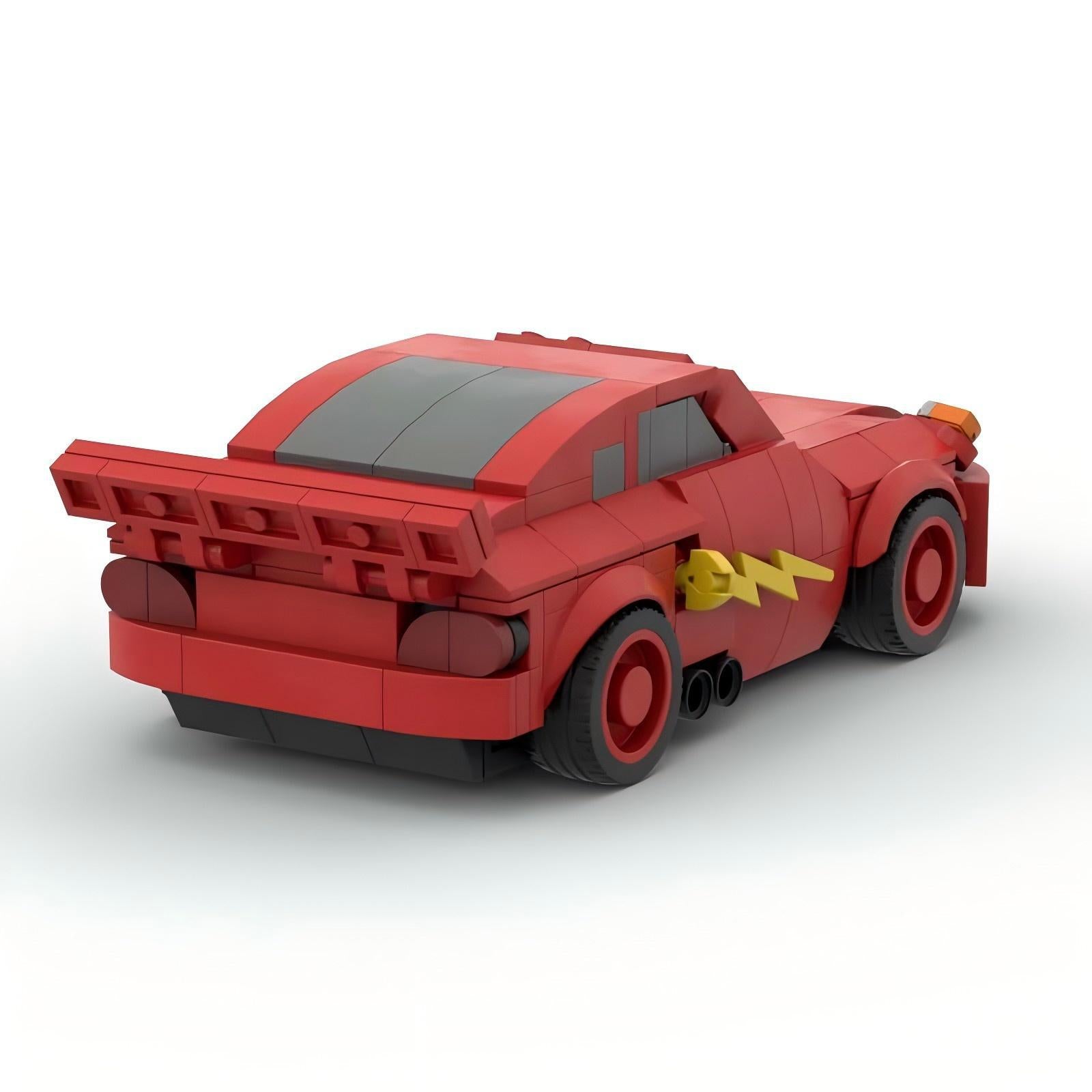 MOC Lightning McQueen Car Building Blocks Set – Cartoon Racing Sports Car Collectible Brick Model