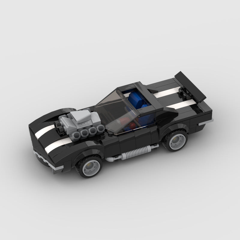 MOC 1968 Chevrolet Corvette Building Blocks Model – Classic Muscle Car Brick Toy for Collectors
