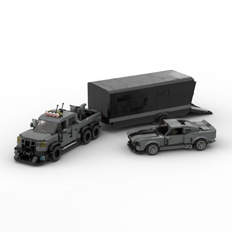 MOC Ford Velociraptor 6x6 Off-Road Truck with Trailer & Car Building Block Set – Collector’s Brick Model