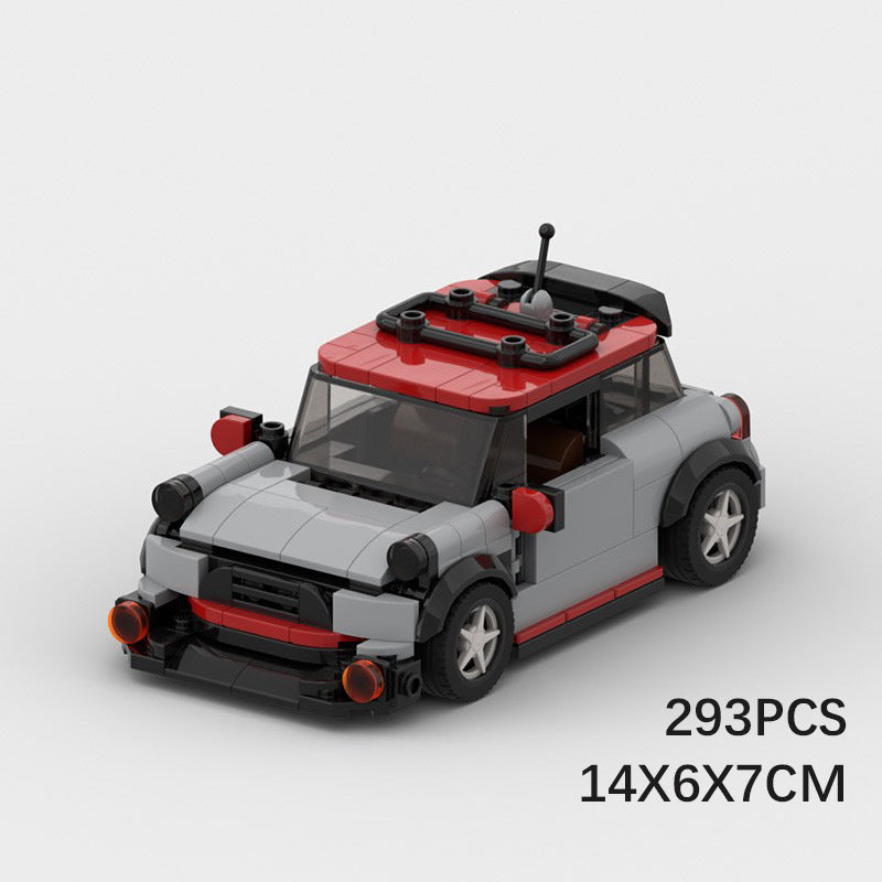 MOC Mini Cooper Building Block Car Model – Classic British Racing Style Collectible Brick Toy