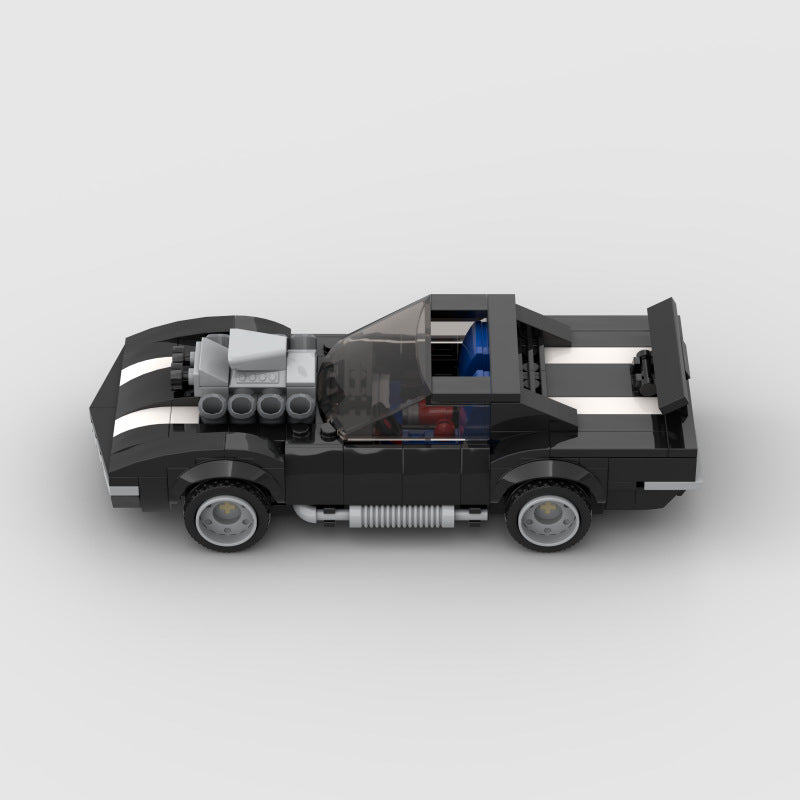 MOC 1968 Chevrolet Corvette Building Blocks Model – Classic Muscle Car Brick Toy for Collectors
