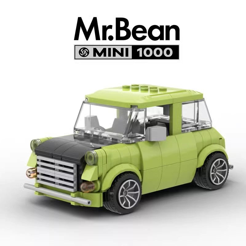 MOC Mini Cooper Mr. Bean Edition Building Block Car Model – Classic Comedy Collectible Brick Toy