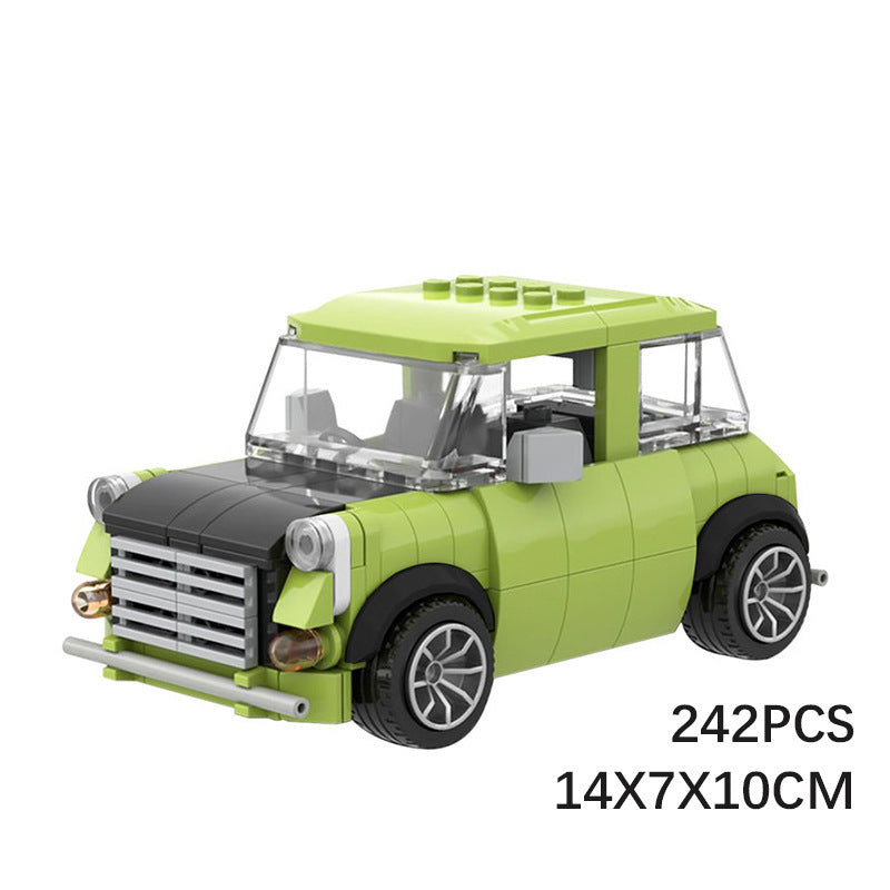 MOC Mini Cooper Mr. Bean Edition Building Block Car Model – Classic Comedy Collectible Brick Toy