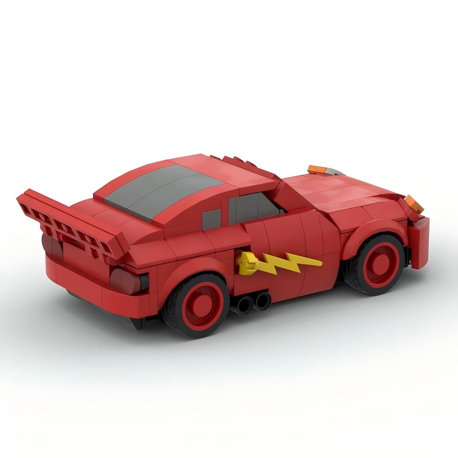 MOC Lightning McQueen Car Building Blocks Set – Cartoon Racing Sports Car Collectible Brick Model