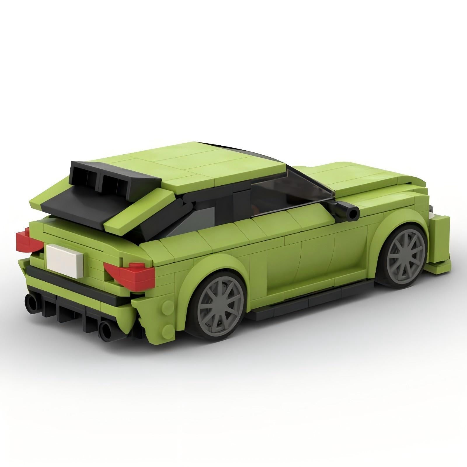 Audi RS3 MOC Compatible Building Block Car Model – Green Sports Car Brick Kit for Collectors & Kids