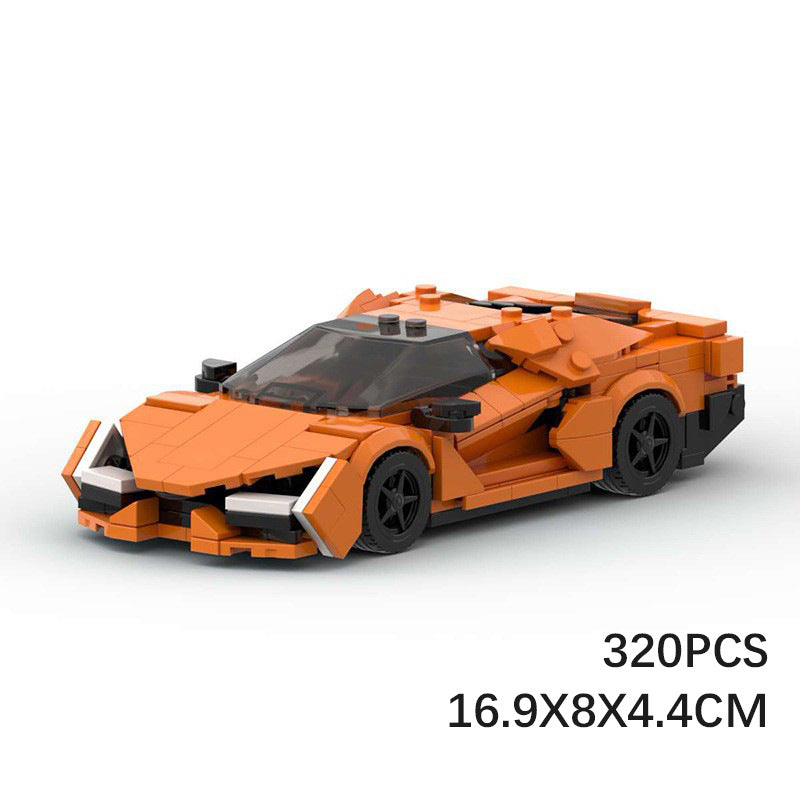 MOC Lamborghini Revuelto Building Blocks Supercar Model – Orange Hypercar Brick Toy for Collectors