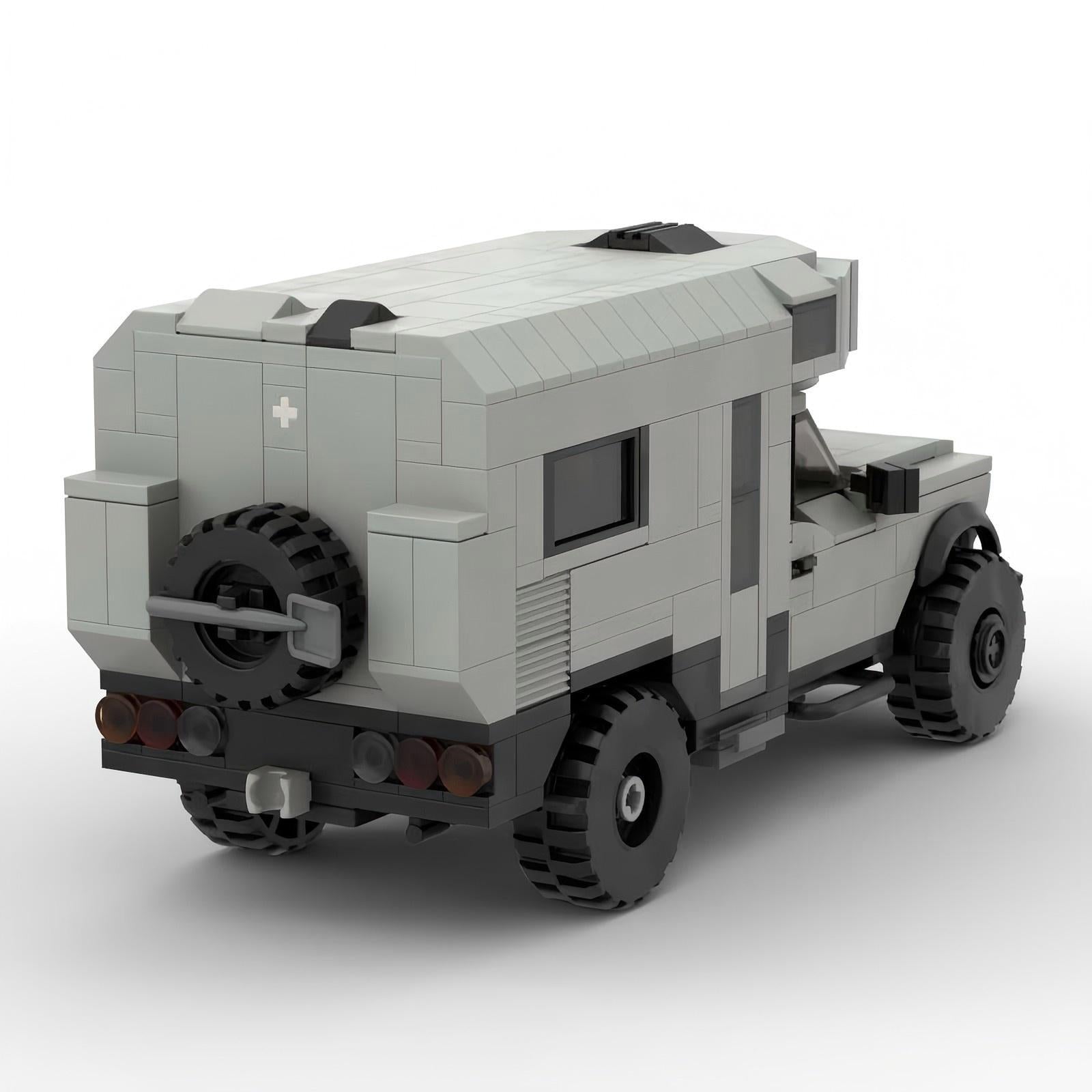 MOC Ford F-550 Heavy Duty Truck Building Blocks – Off-Road Camper Ambulance Brick Model Toy for Collectors