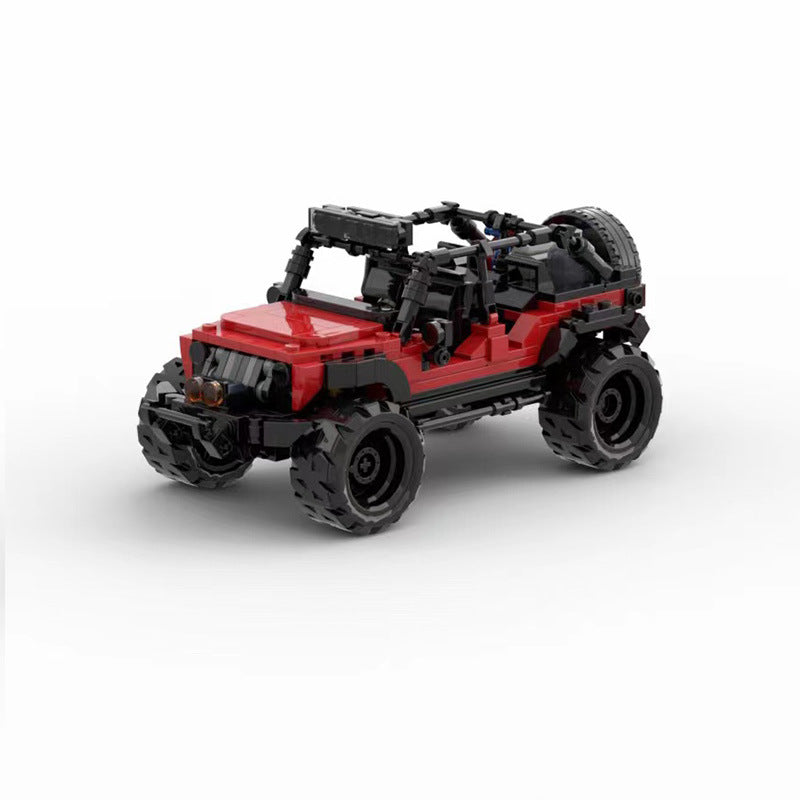 MOC Jeep Wrangler Off-Road Truck Building Block Model – Rugged 4x4 Pickup Brick Toy for Collectors
