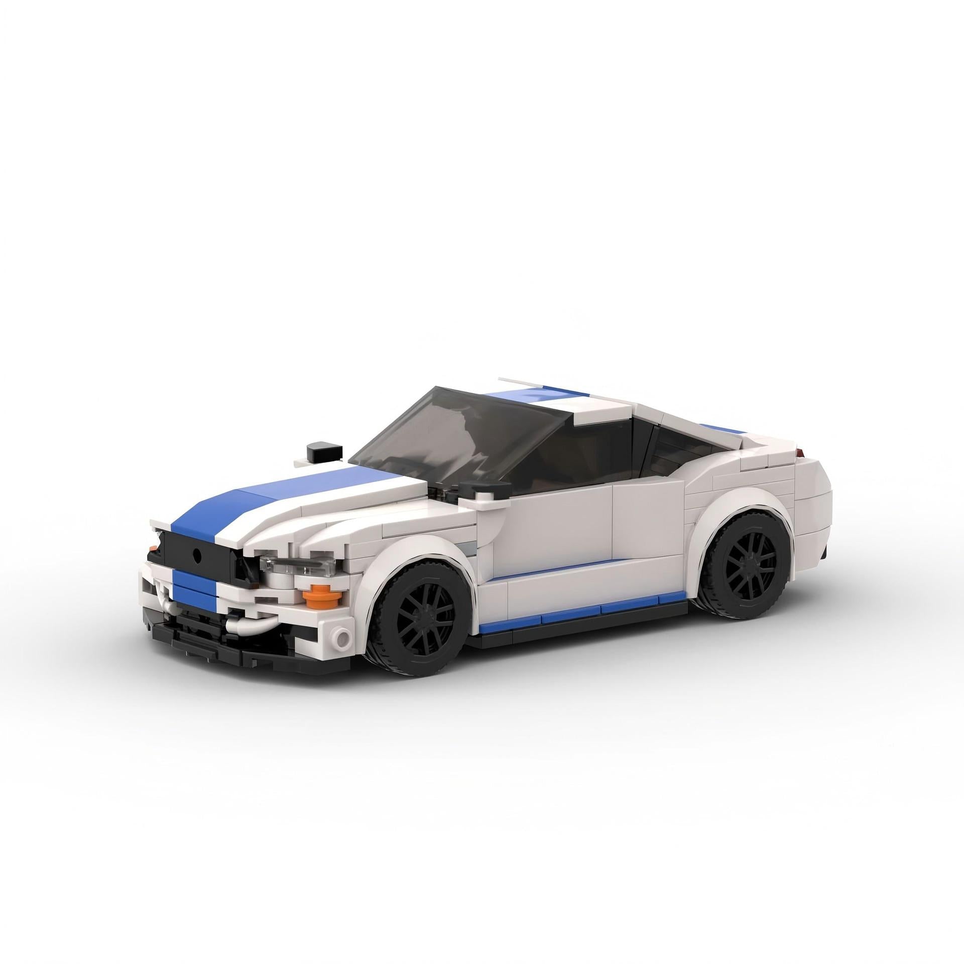 MOC Ford Mustang Muscle Car Building Blocks – Classic Red Sports Car Brick Model Toy for Collectors & Kids