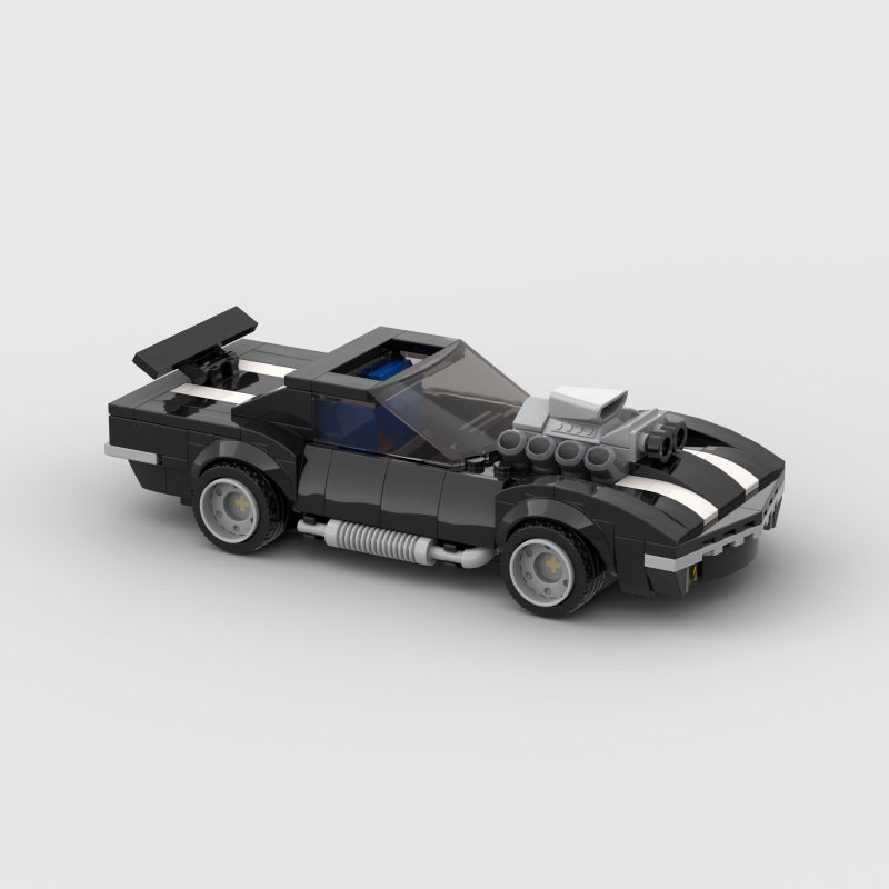 MOC 1968 Chevrolet Corvette Building Blocks Model – Classic Muscle Car Brick Toy for Collectors