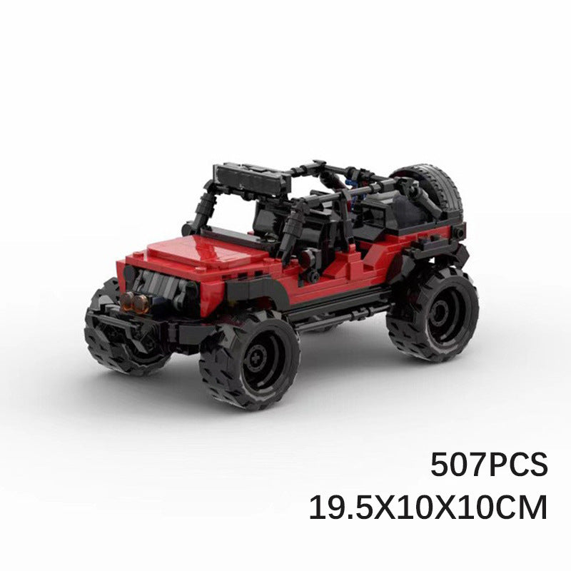 MOC Jeep Wrangler Off-Road Truck Building Block Model – Rugged 4x4 Pickup Brick Toy for Collectors
