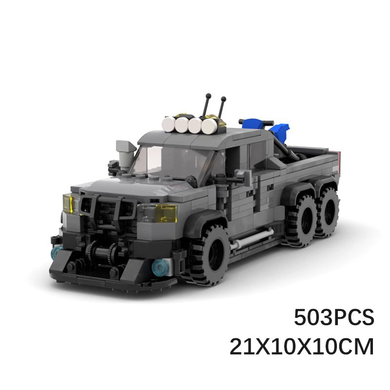 MOC Ford Velociraptor 6x6 Off-Road Truck with Trailer & Car Building Block Set – Collector’s Brick Model