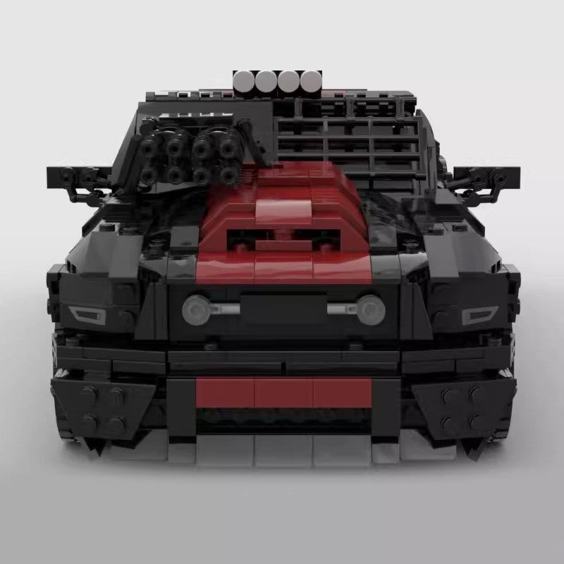 MOC Ford Mustang Death Race Graffiti Edition – Custom Building Block Muscle Car Model
