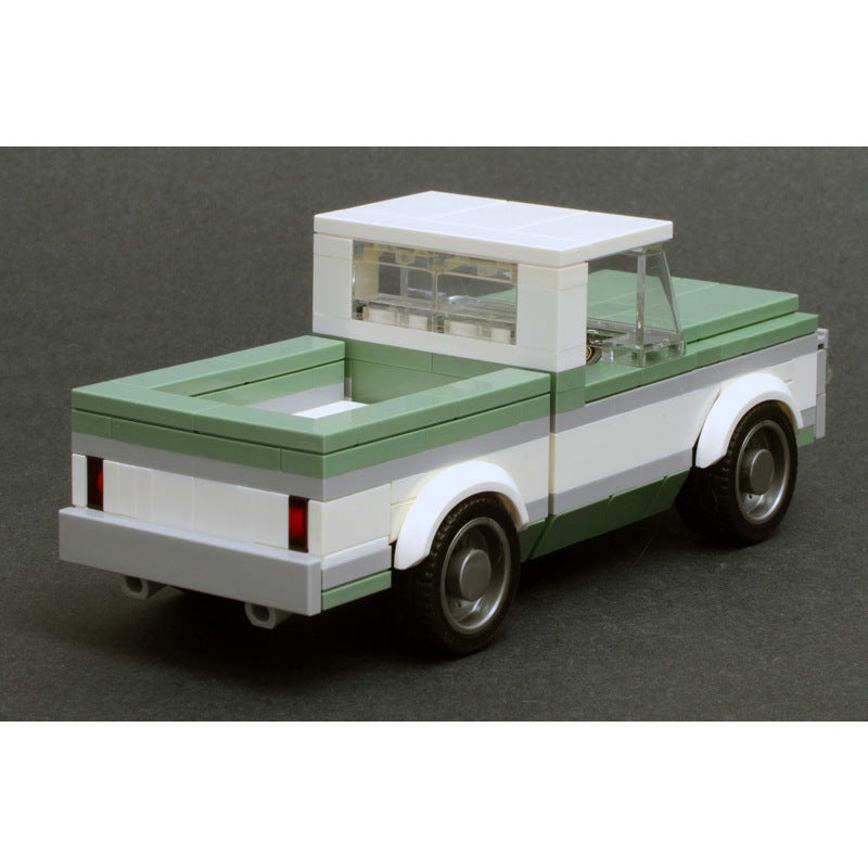 MOC Chevrolet C10 Pickup Truck with Trailer Building Block Model – Classic Vintage Brick Toy