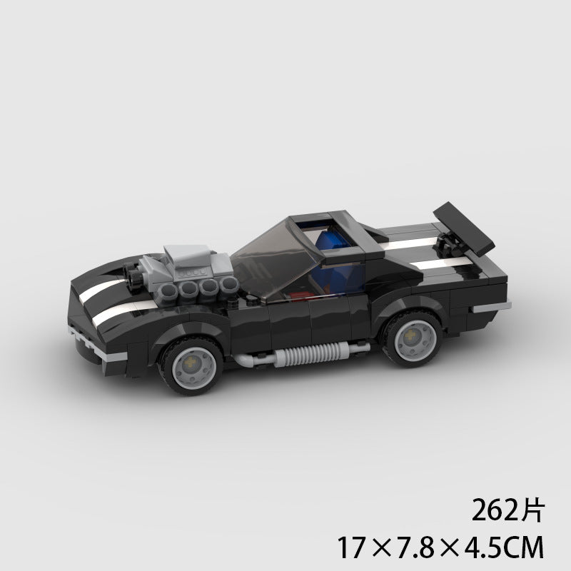 MOC 1968 Chevrolet Corvette Building Blocks Model – Classic Muscle Car Brick Toy for Collectors