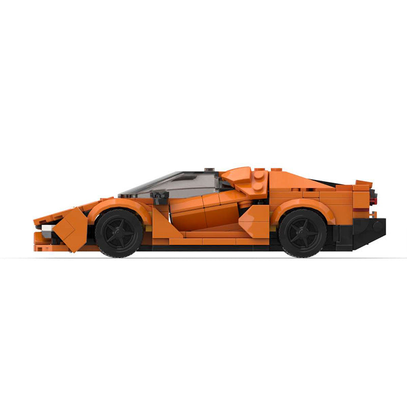 MOC Lamborghini Revuelto Building Blocks Supercar Model – Orange Hypercar Brick Toy for Collectors