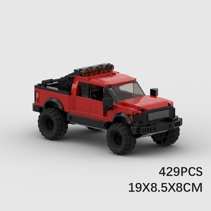 MOC Ford F150 Raptor Pickup Truck Building Blocks Model – Off-Road Brick Toy Car Kit for Collectors & Kids