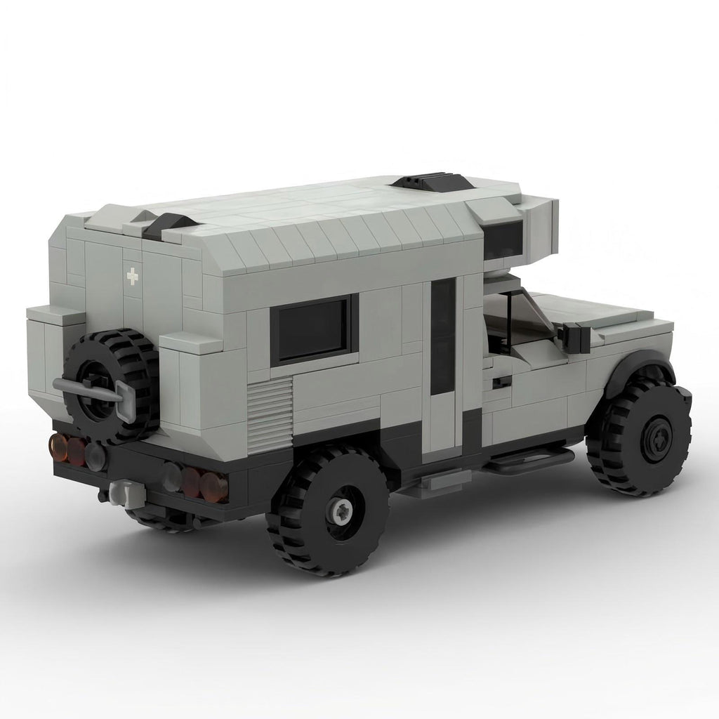 MOC Ford F-550 Heavy Duty Truck Building Blocks – Off-Road Camper Ambulance Brick Model Toy for Collectors