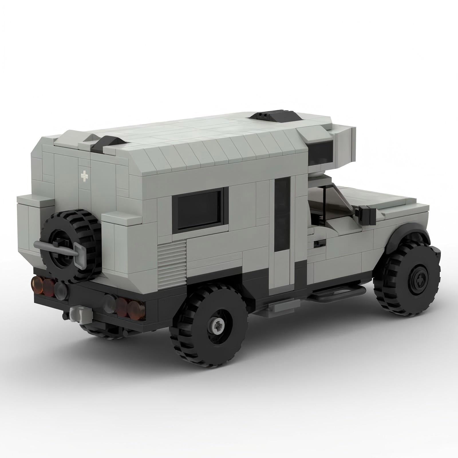 MOC Ford F-550 Heavy Duty Truck Building Blocks – Off-Road Camper Ambulance Brick Model Toy for Collectors