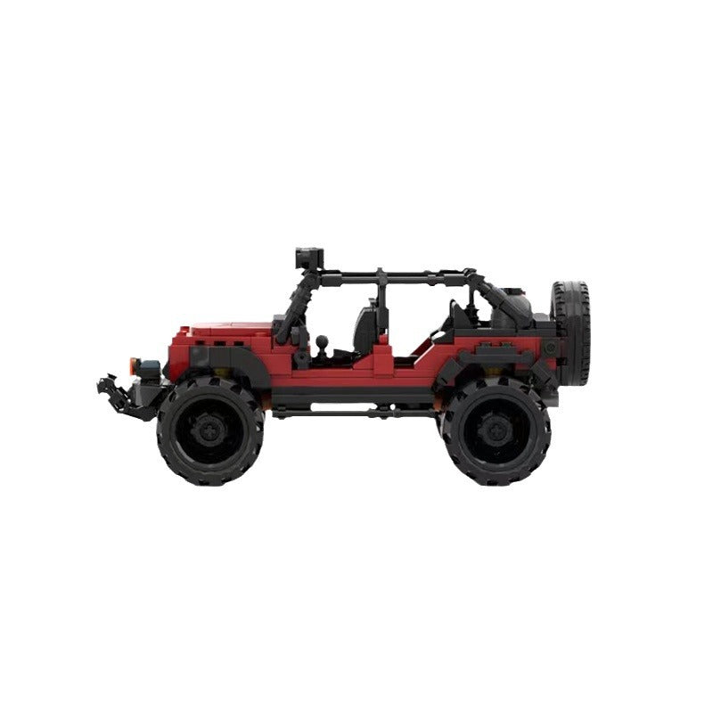MOC Jeep Wrangler Off-Road Truck Building Block Model – Rugged 4x4 Pickup Brick Toy for Collectors