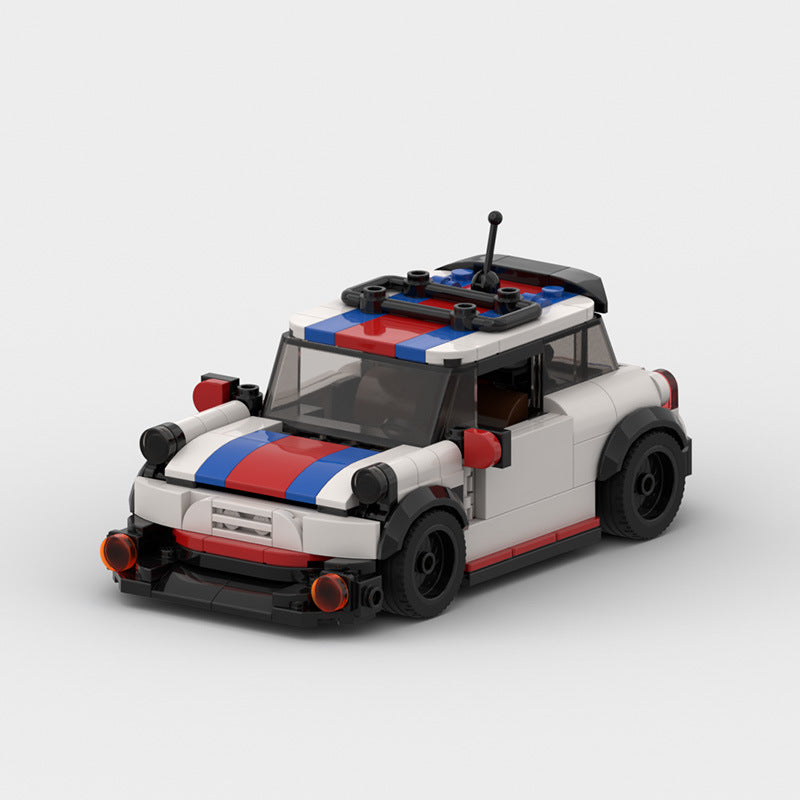 MOC Mini Cooper Building Block Car Model – Classic British Racing Style Collectible Brick Toy