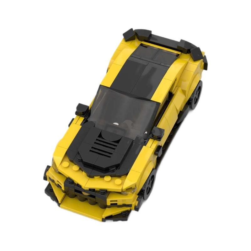 MOC Chevrolet Camaro Bumblebee Building Block Model – Yellow Muscle Car Brick Toy Collectible