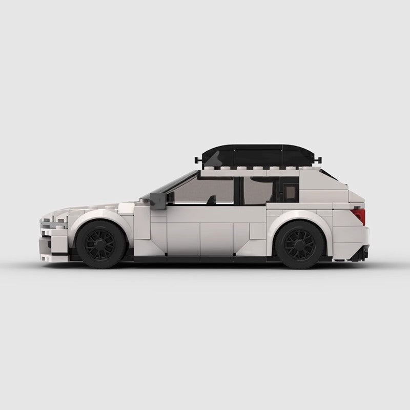 Audi RS6 MOC Compatible Building Block Car Model – White Sports Car Brick Kit for Collectors & Kids