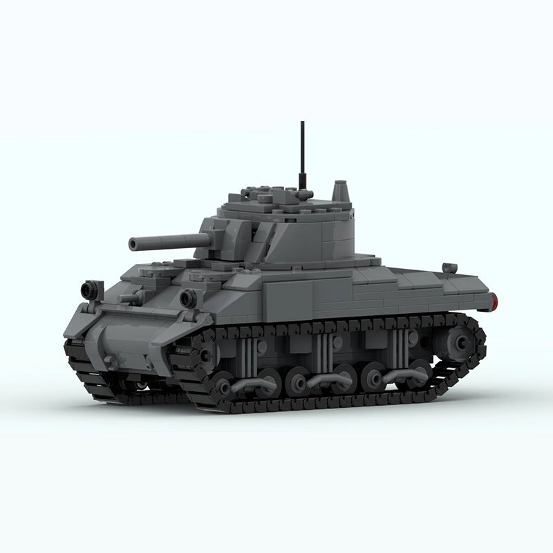 MOC Style WWII Sherman Tank Building Blocks Model Kit – Military Brick Toy