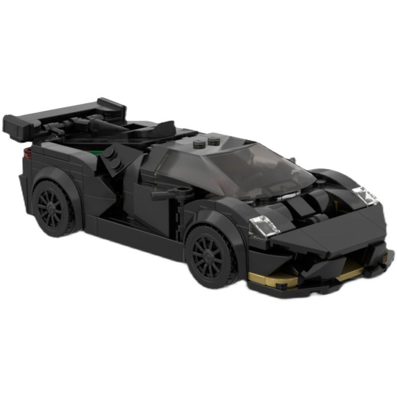 MOC Lamborghini Huracan Building Blocks Supercar Model – Black Racing Brick Toy for Collectors