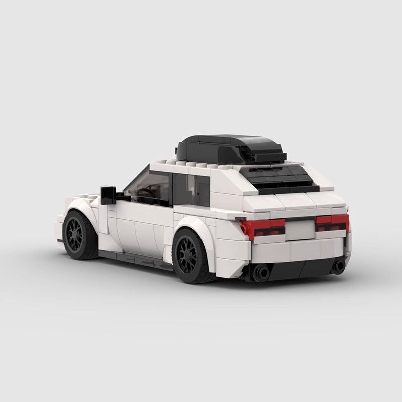 Audi RS6 MOC Compatible Building Block Car Model – White Sports Car Brick Kit for Collectors & Kids