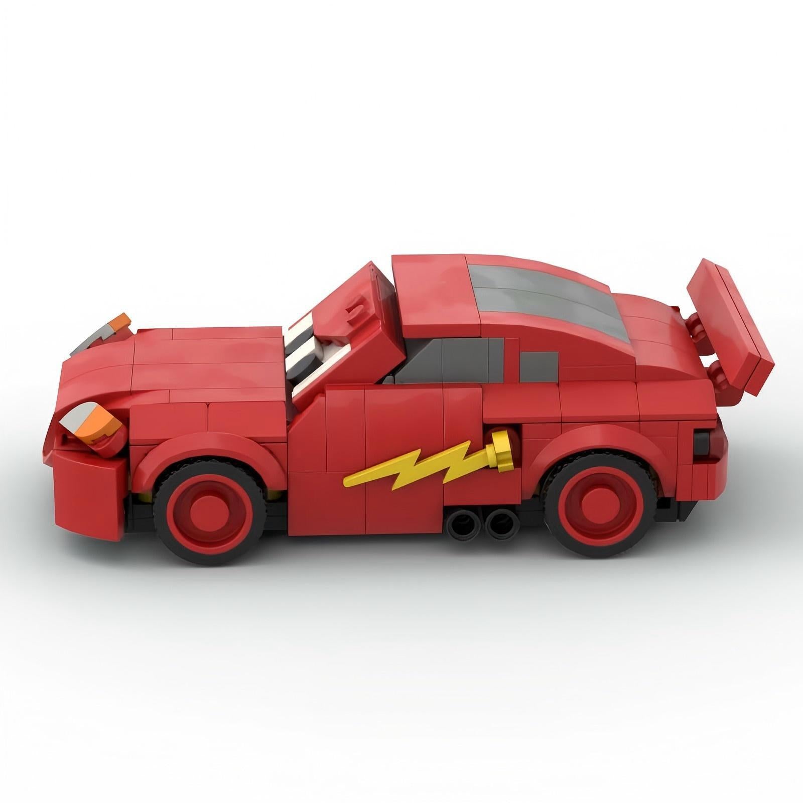 MOC Lightning McQueen Car Building Blocks Set – Cartoon Racing Sports Car Collectible Brick Model